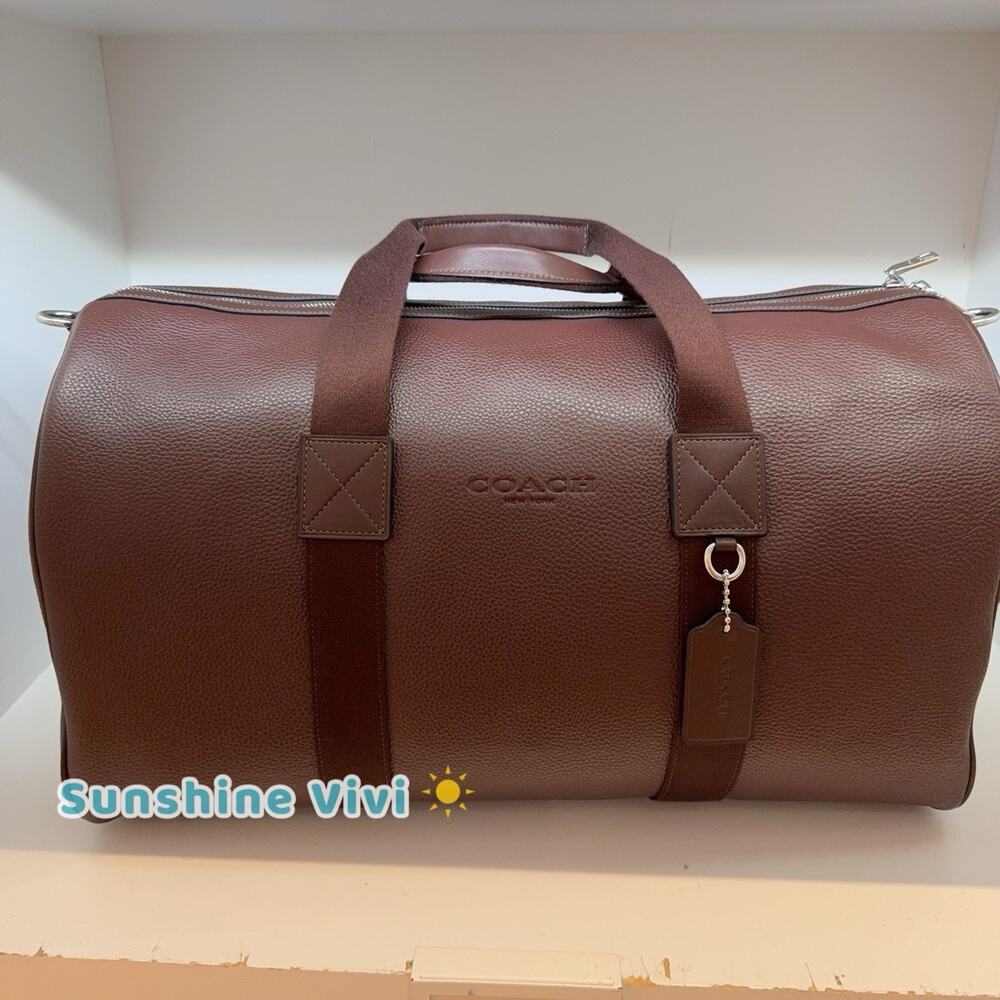 NWT Coach Explorer Duffle Bag 50 In Leather CFO62 Silver/Maple